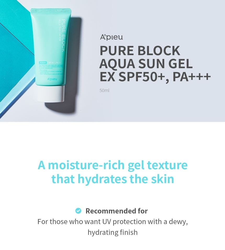 A'PIEU - Pure Block Aqua Sun Gel SPF50+ PA+++ 50ml
