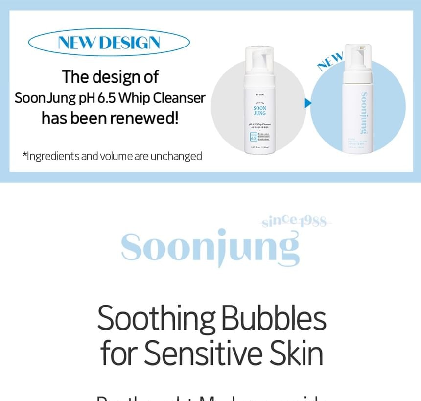 ETUDE - Soon Jung pH 6.5 Whip Cleanser