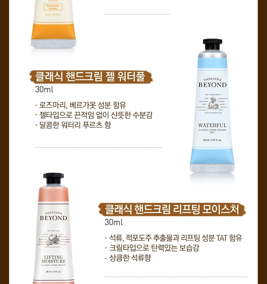 BEYOND - Classic Hand Cream - 7 Types (30ml)