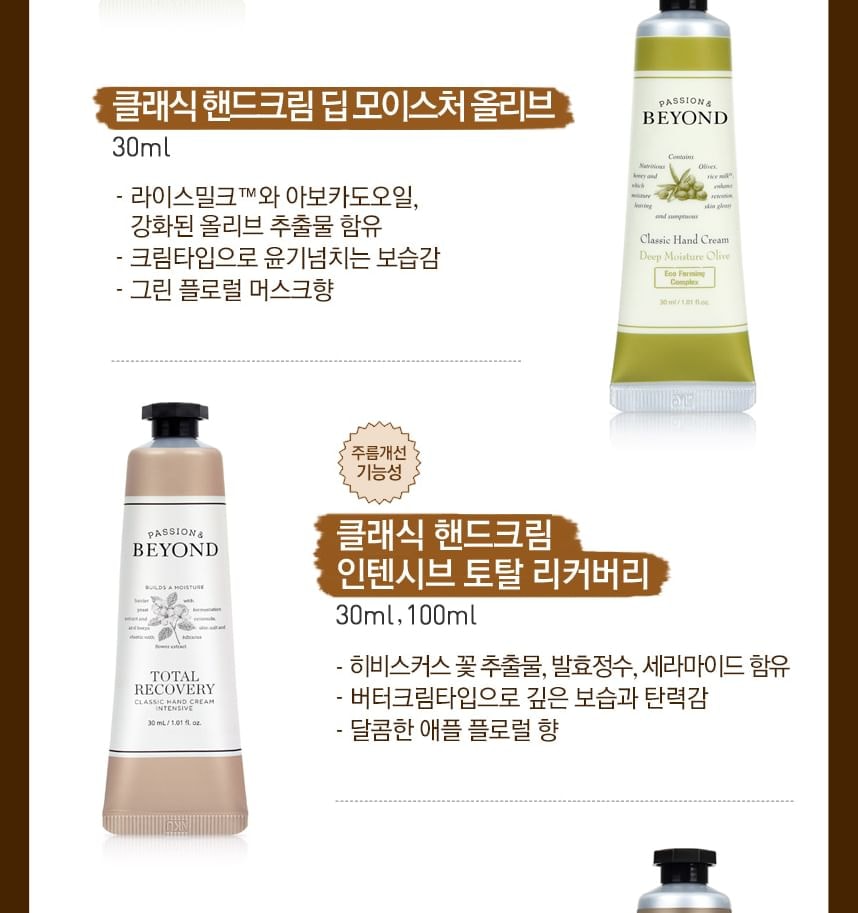 BEYOND - Classic Hand Cream - 7 Types (30ml)