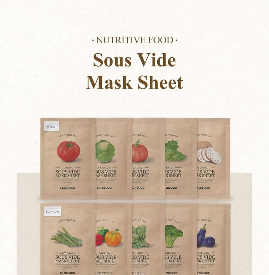 SKINFOOD - Sous Vide Mask Sheet - 10 Types