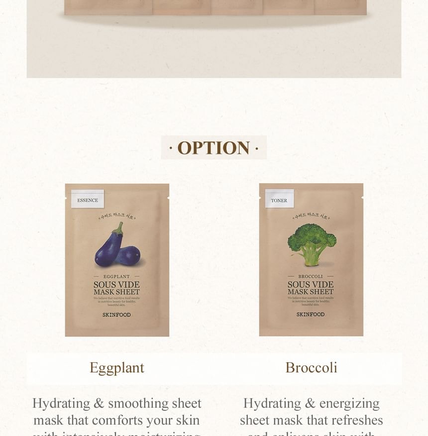 SKINFOOD - Sous Vide Mask Sheet - 10 Types