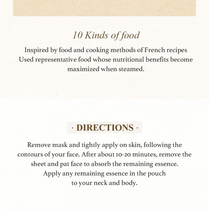 SKINFOOD - Sous Vide Mask Sheet - 10 Types