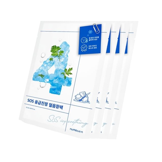 numbuzin - No.4 SOS Icy Soothing Sheet Mask Set 4 sheets
