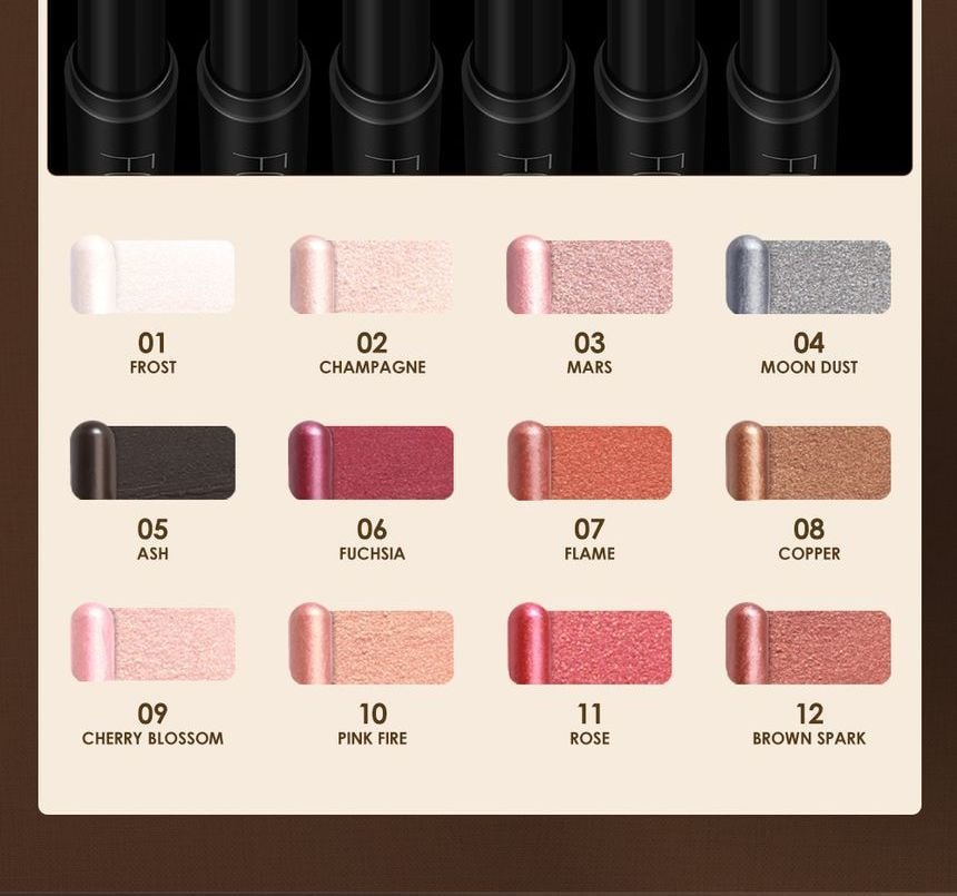 FOCALLURE - Shimmer Cream Eyeshadow Pencil - 12 Colors