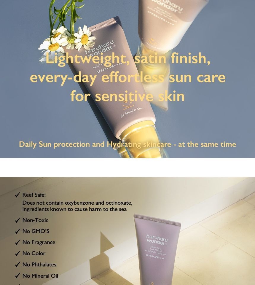haruharu wonder - Black Rice Pure Mineral Relief Daily Sunscreen