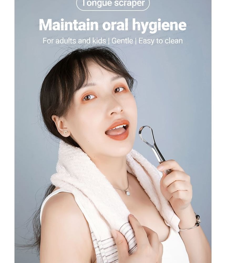 MyHome - Stainless Steel Tongue Scraper with Case