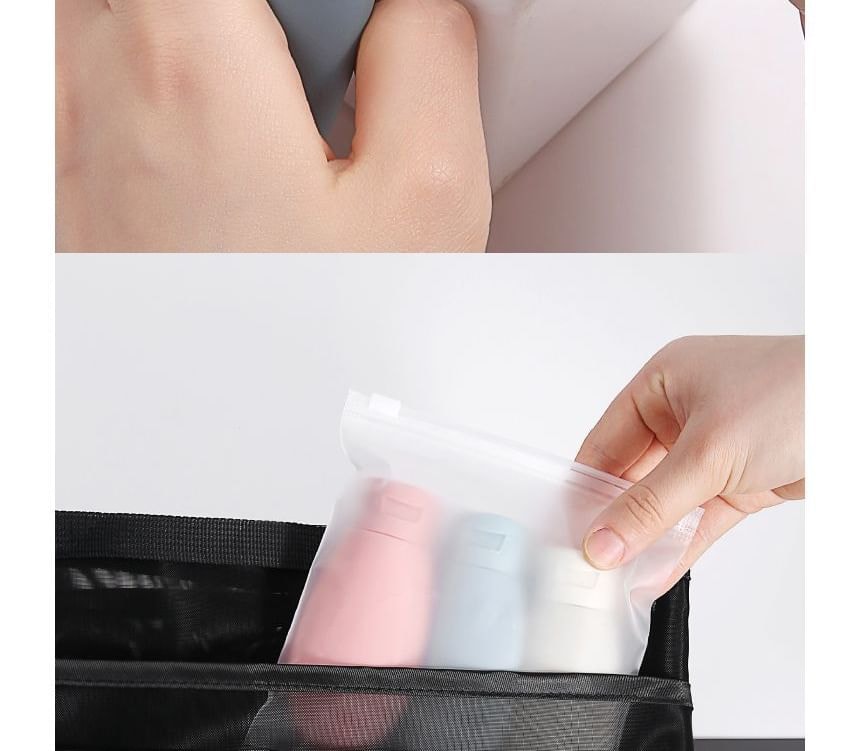 Porcini - Silicone Travel Squeeze Bottle / Label Sticker / Bag / Set