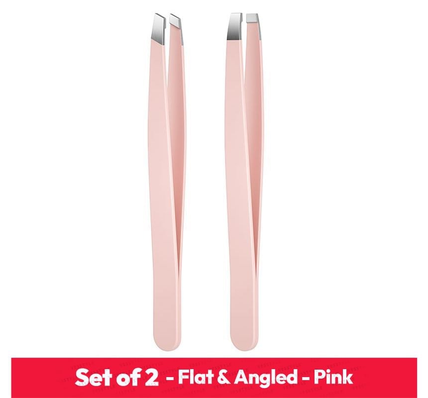 Porcini - Set of 2: Stainless Steel Eyebrow Tweezers (various designs)
