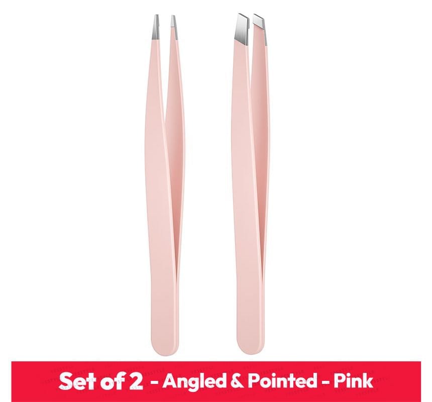 Porcini - Set of 2: Stainless Steel Eyebrow Tweezers (various designs)