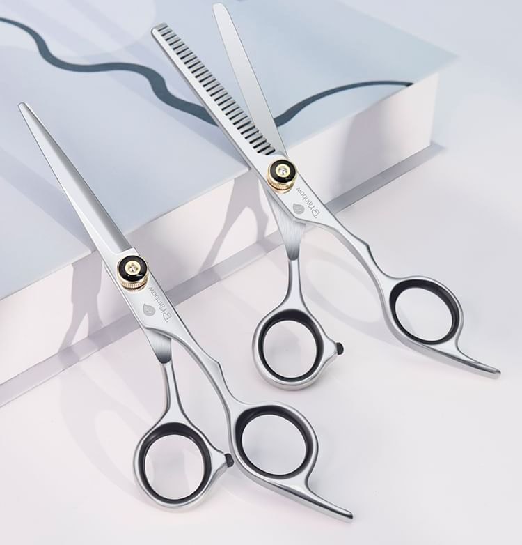 Jericoure - Stainless Steel Hair Cut Scissors (Various Designs) / Comb / Cleaning Cloth / Set