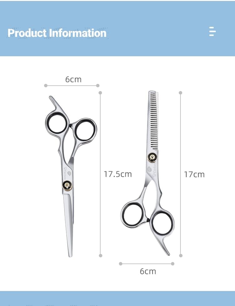 Jericoure - Stainless Steel Hair Cut Scissors (Various Designs) / Comb / Cleaning Cloth / Set