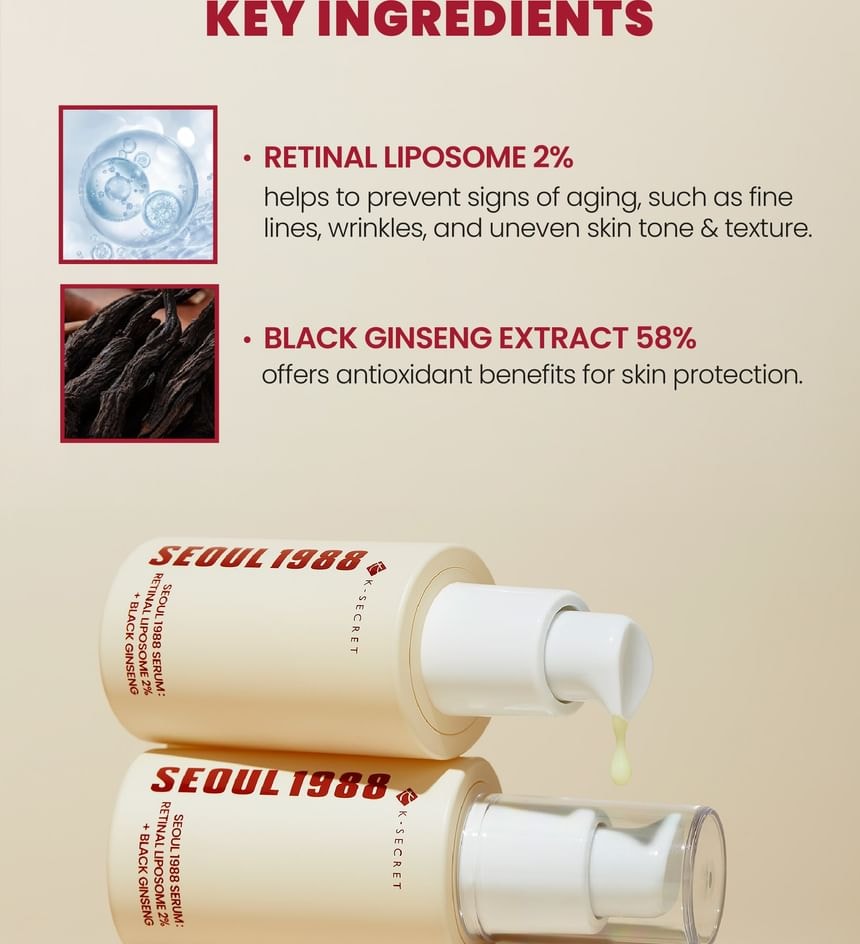 KSECRET - SEOUL 1988 Serum : Retinal Liposome 2% + Black Ginseng