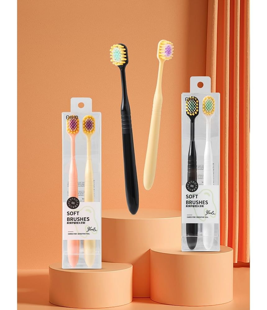 Porcini - Set of 3: Wide-Head Soft-Bristle Adult Toothbrush