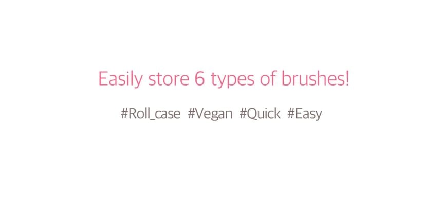 CORINGCO - Pink Roll Make Up Brush Set