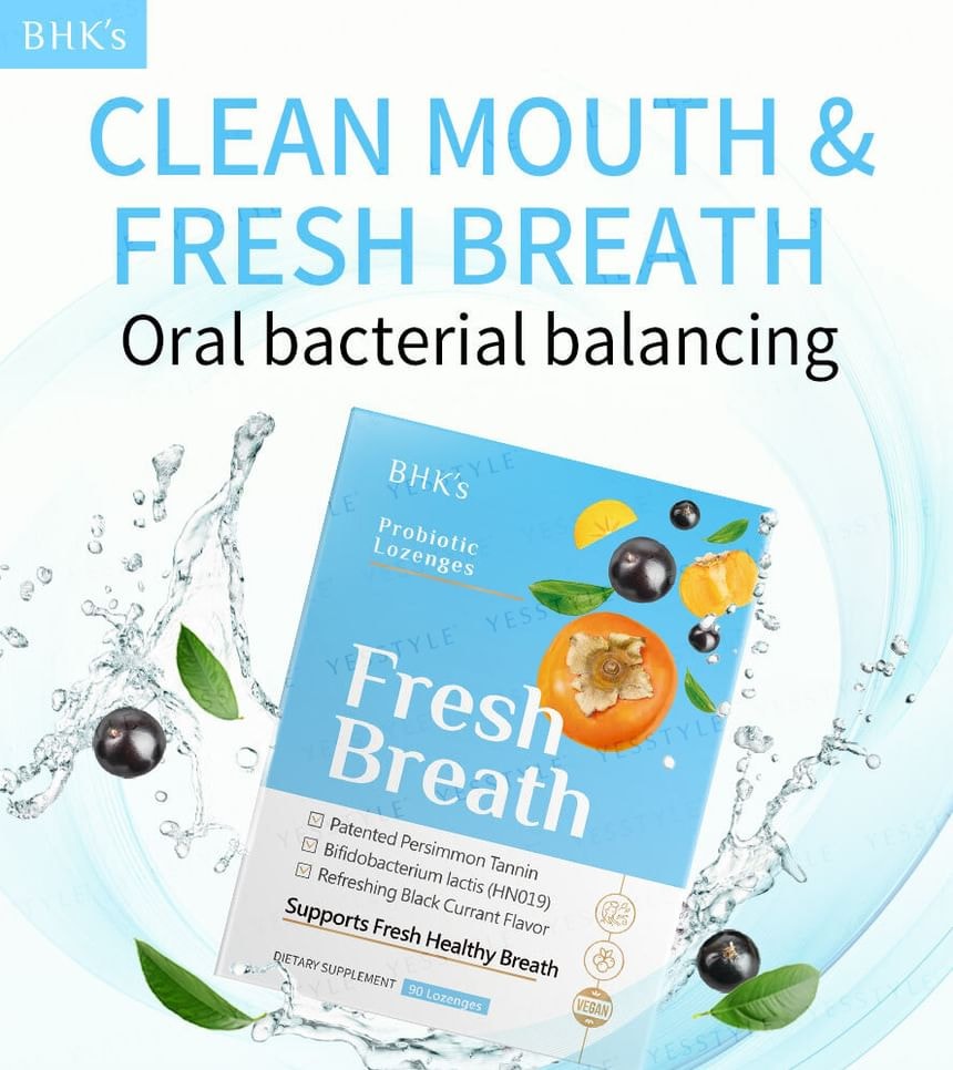 BHK's - Fresh Breath Ex Probiotic Lozenge Black Currant Flavor (90 tablets)