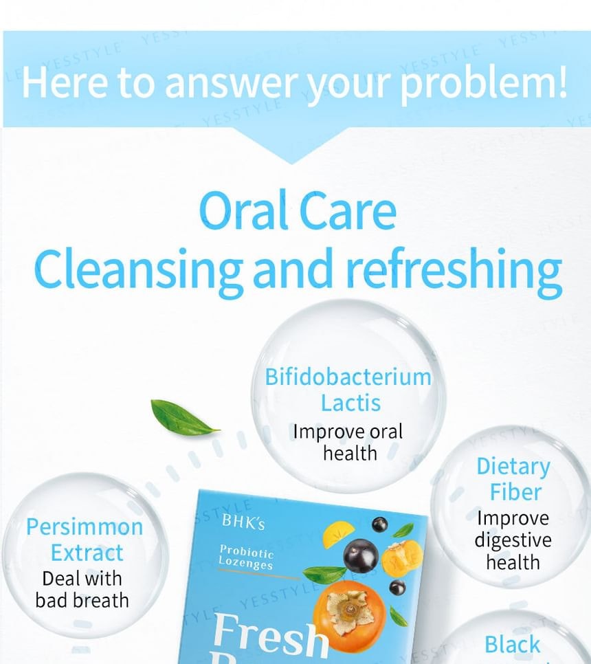 BHK's - Fresh Breath Ex Probiotic Lozenge Black Currant Flavor (90 tablets)