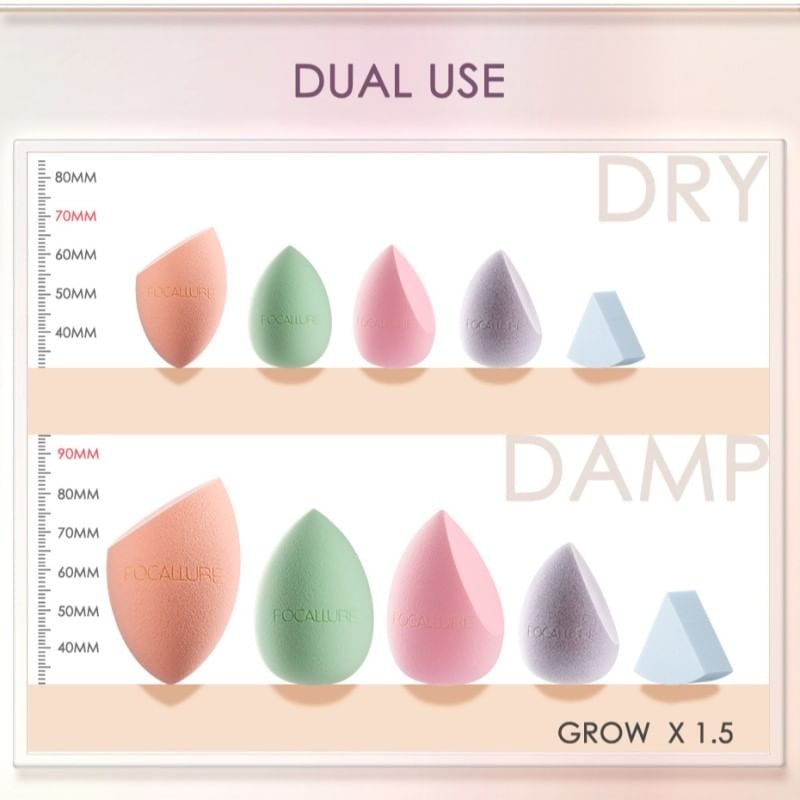 FOCALLURE - Match Max Make Up Sponge - 6 Count Wedges