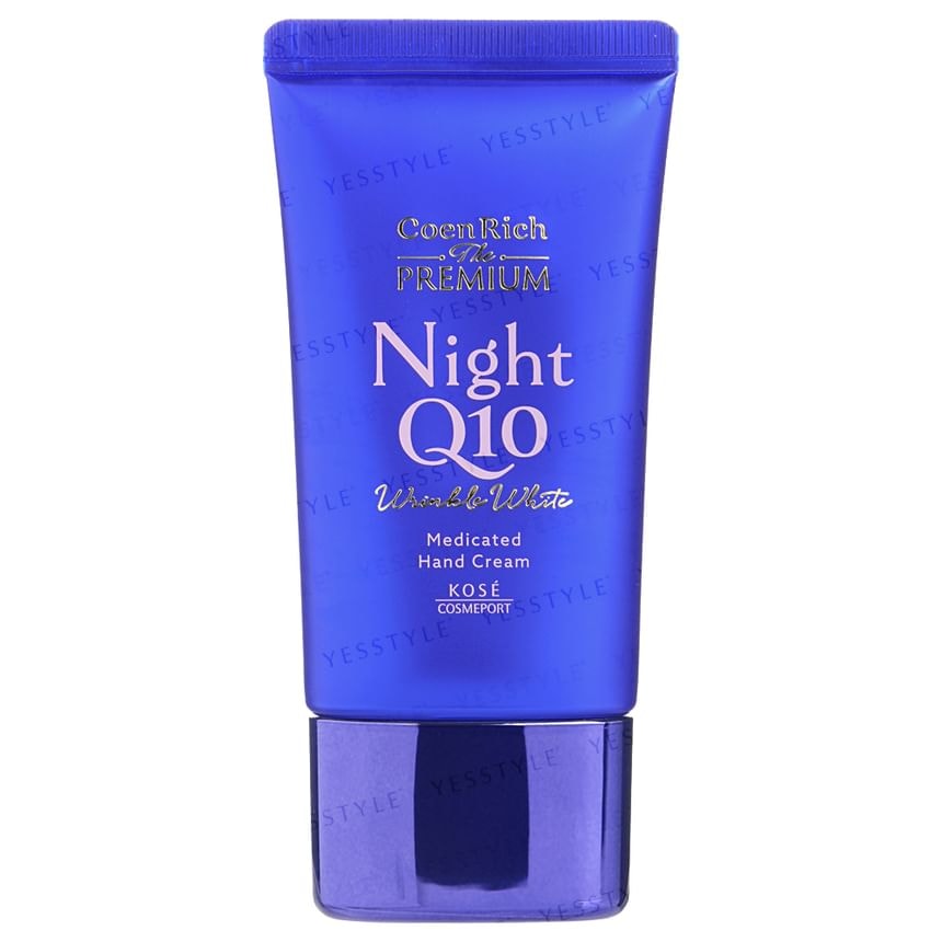 Kose - CoenRich The Premium Q10 Wrinkle White Night Medicated Hand Cream (60g)