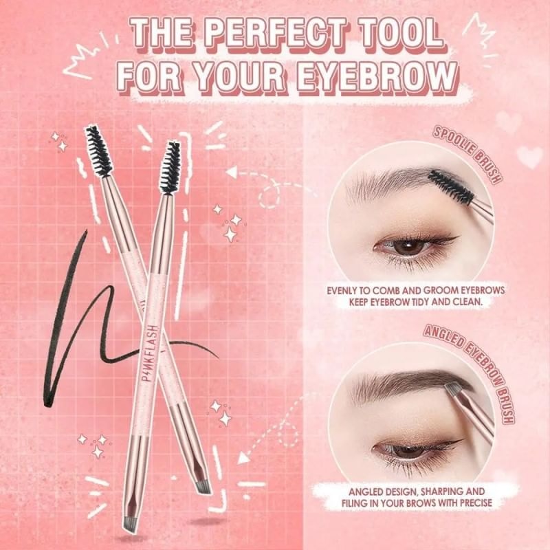 PINKFLASH - Dual-Ended Eyebrow Brush (#01 Eyebrow Brush - 1pc)