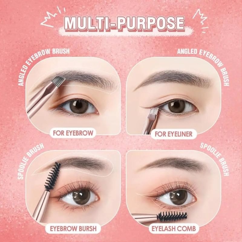 PINKFLASH - Dual-Ended Eyebrow Brush (#01 Eyebrow Brush - 1pc)