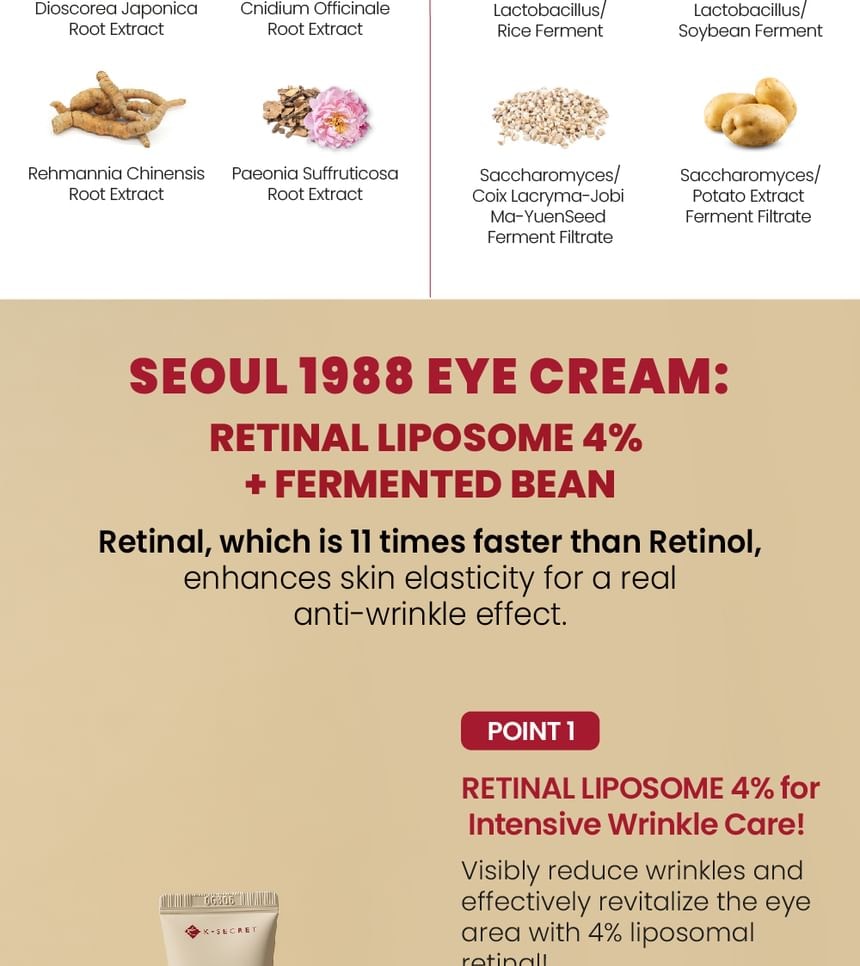 KSECRET - SEOUL 1988 Eye Cream : Retinal Liposome 4% + Fermented Bean