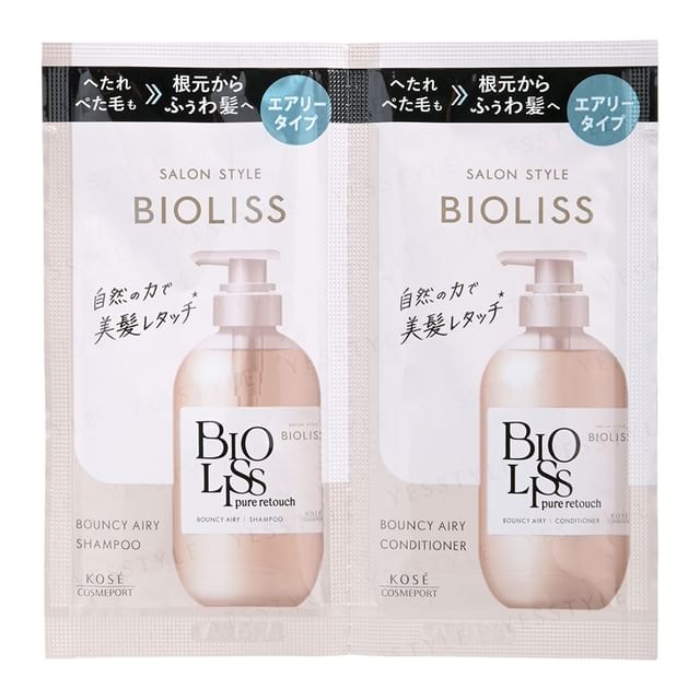 Kose - Bioliss Pure Retouch Bouncy Airy Shampoo & Conditioner Sachet Set