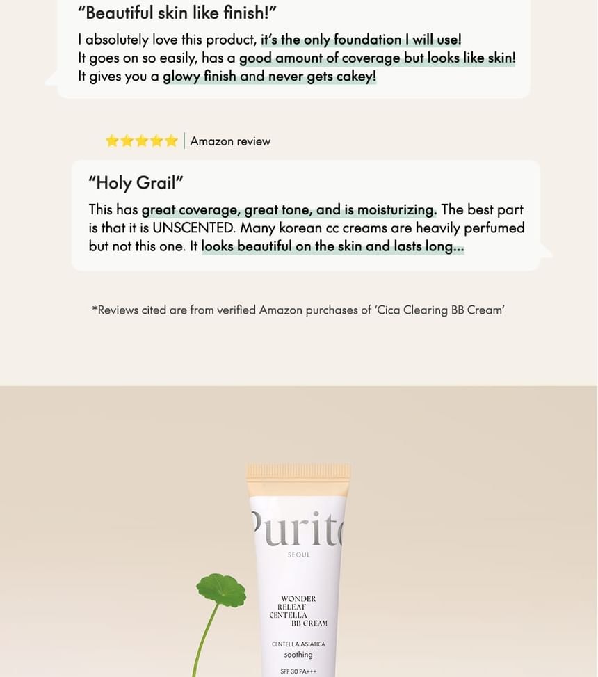 Purito SEOUL - Wonder Releaf Centella BB Cream - 6 Colors