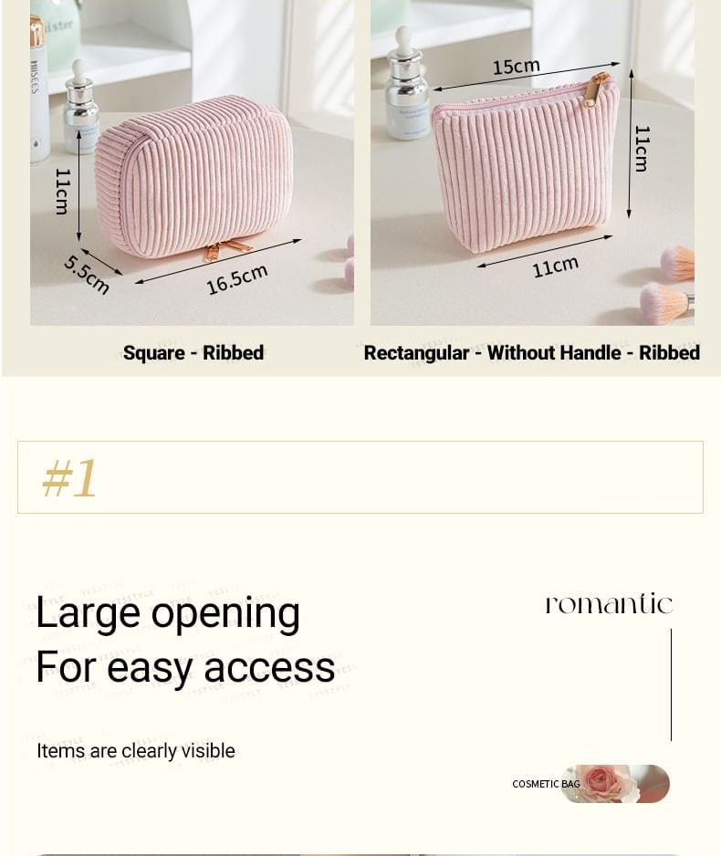Epoch - Corduroy Makeup Bag (Various Designs) / Set
