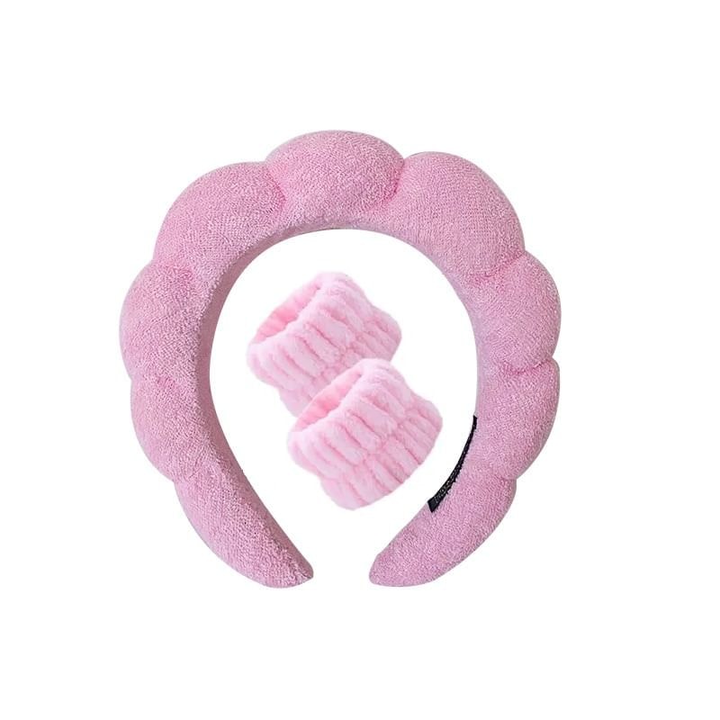 Miumi - Set of 3: Plain Face Wash Headband + Wristband