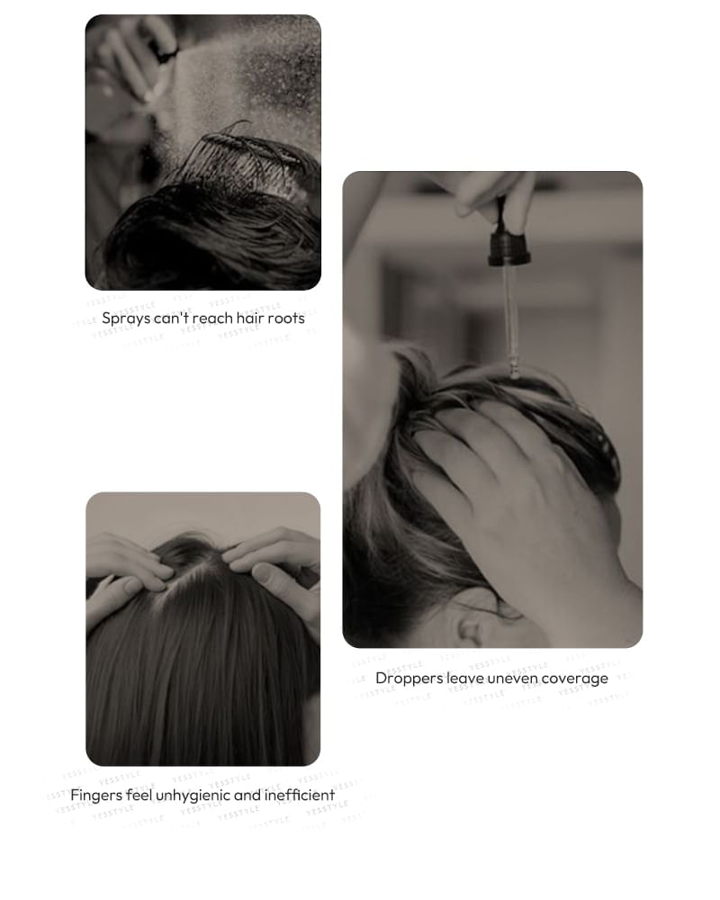 Home Flora - Essential Oil Applicator Head Scalp Massager (White & Transparent - One Size)