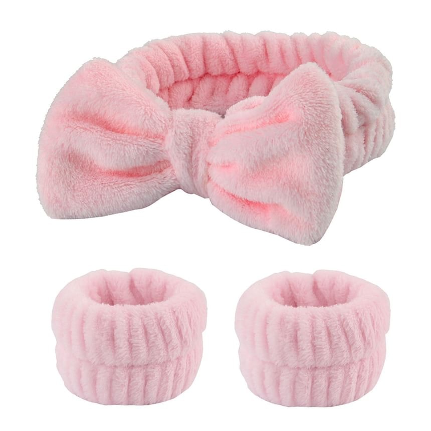 Miumi - Plain Bow Face Wash Headband / Wristband