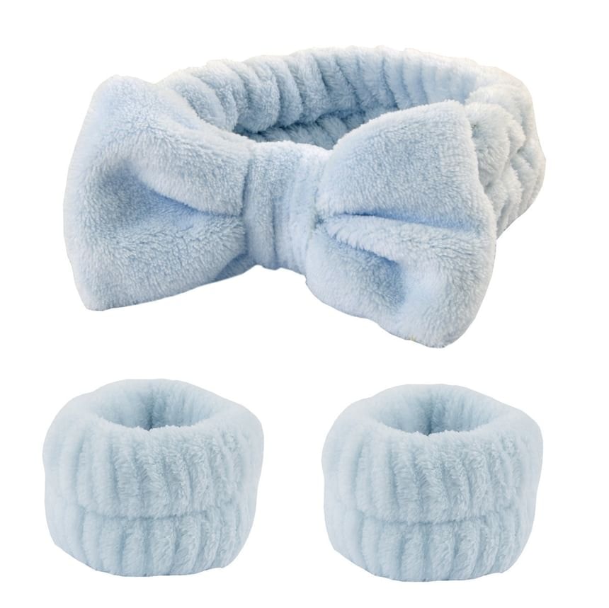 Miumi - Plain Bow Face Wash Headband / Wristband