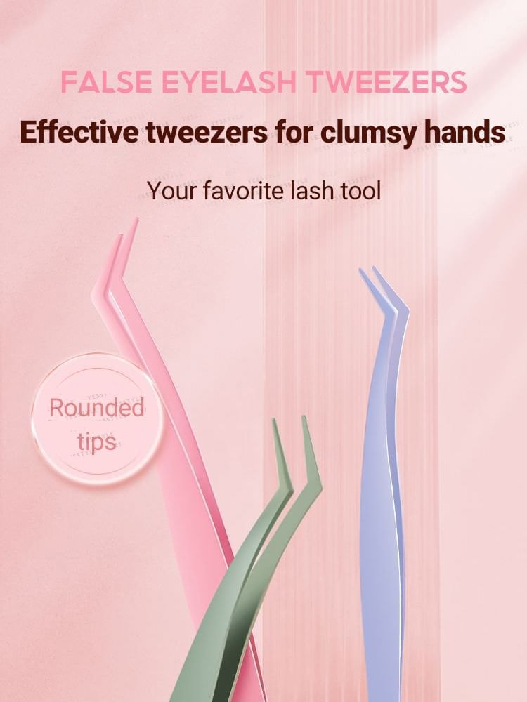 Jesireca - Stainless Steel False Eyelashes Tweezers