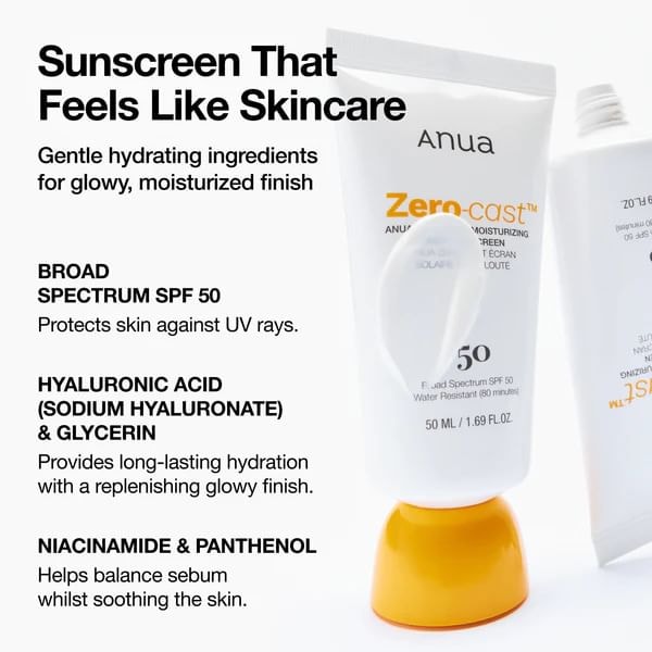 Anua - Zero-Cast Moisturizing Finish Sunscreen