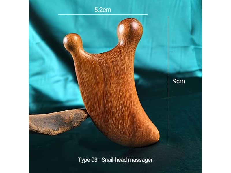 Honeyfluff - Wooden Head Scalp Massager / Nose Scraping Tool / Hair Comb (Various Designs)