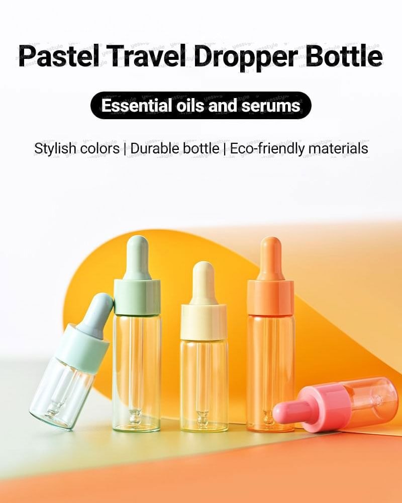 Buttermilk - Set of 7: Pastel Color Travel Glass Dropper Bottle (Various Designs)