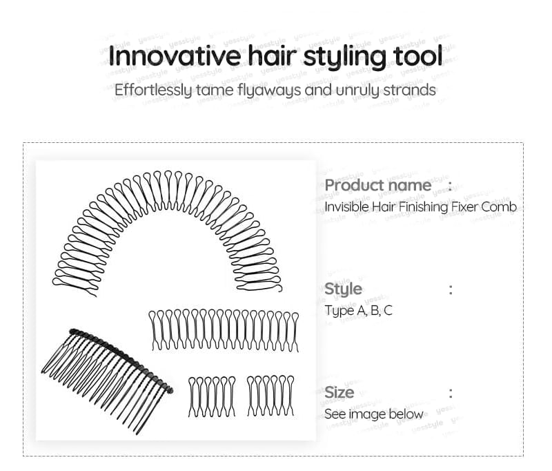 Honeyfluff - Invisible Hair Finishing Fixer Comb (Various Designs) / Set