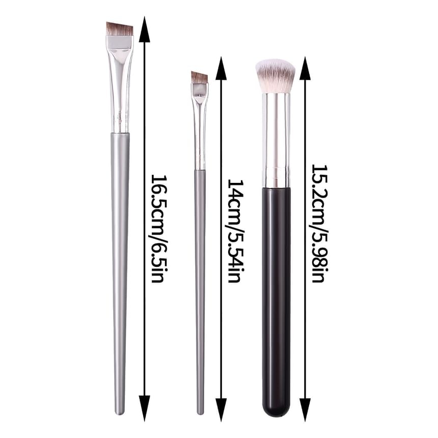 REGENBOOG - Set of 3: Concealer Brush + Angled Eyeliner Makeup Brush (Various Designs)