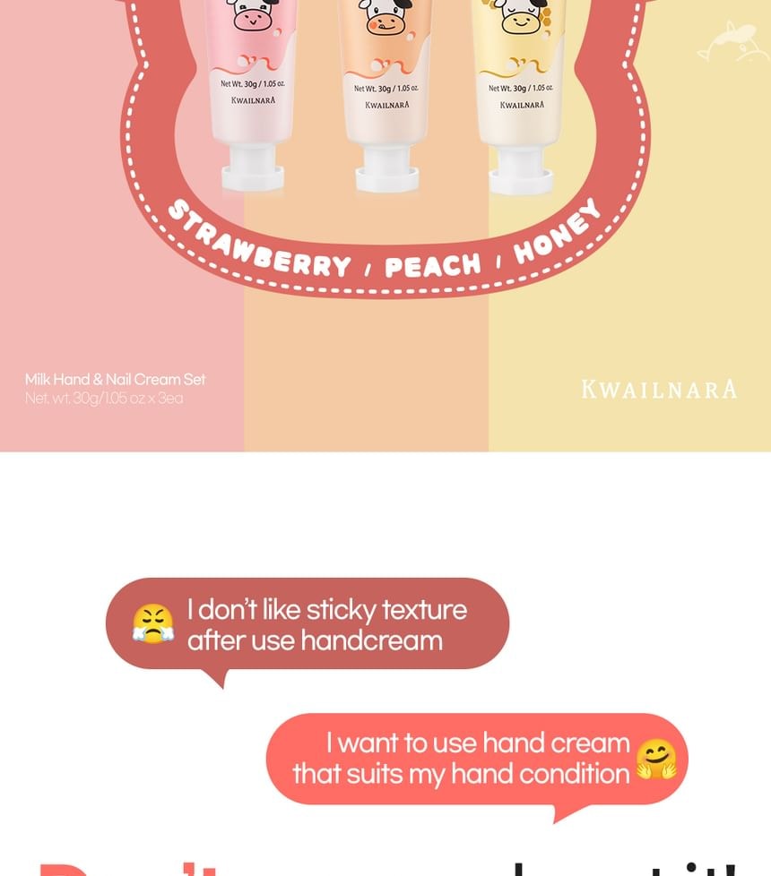 Kwailnara - Hand & Nail Cream Set - 2 Types (Sweet)