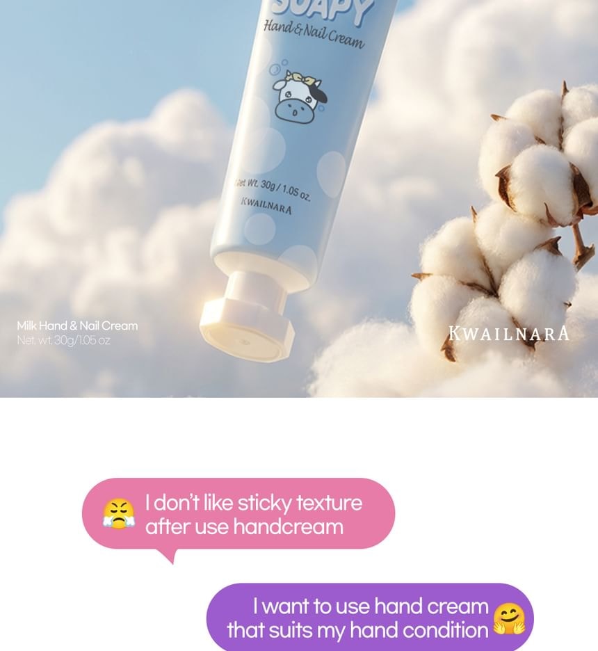 Kwailnara - Hand & Nail Cream - 7 Types (Hydrating Milk H.A)