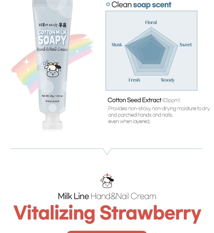 Kwailnara - Hand & Nail Cream - 7 Types (Hydrating Milk H.A)