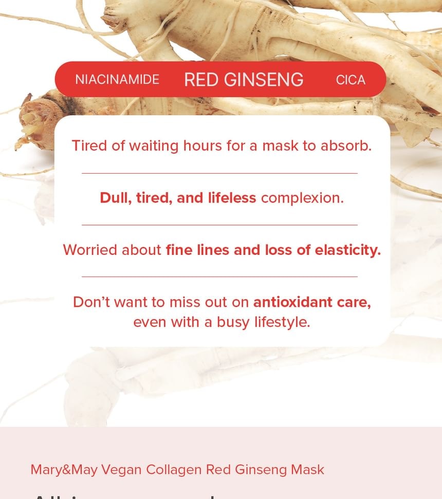 Mary&May - Vegan Collagen Red Ginseng Mask