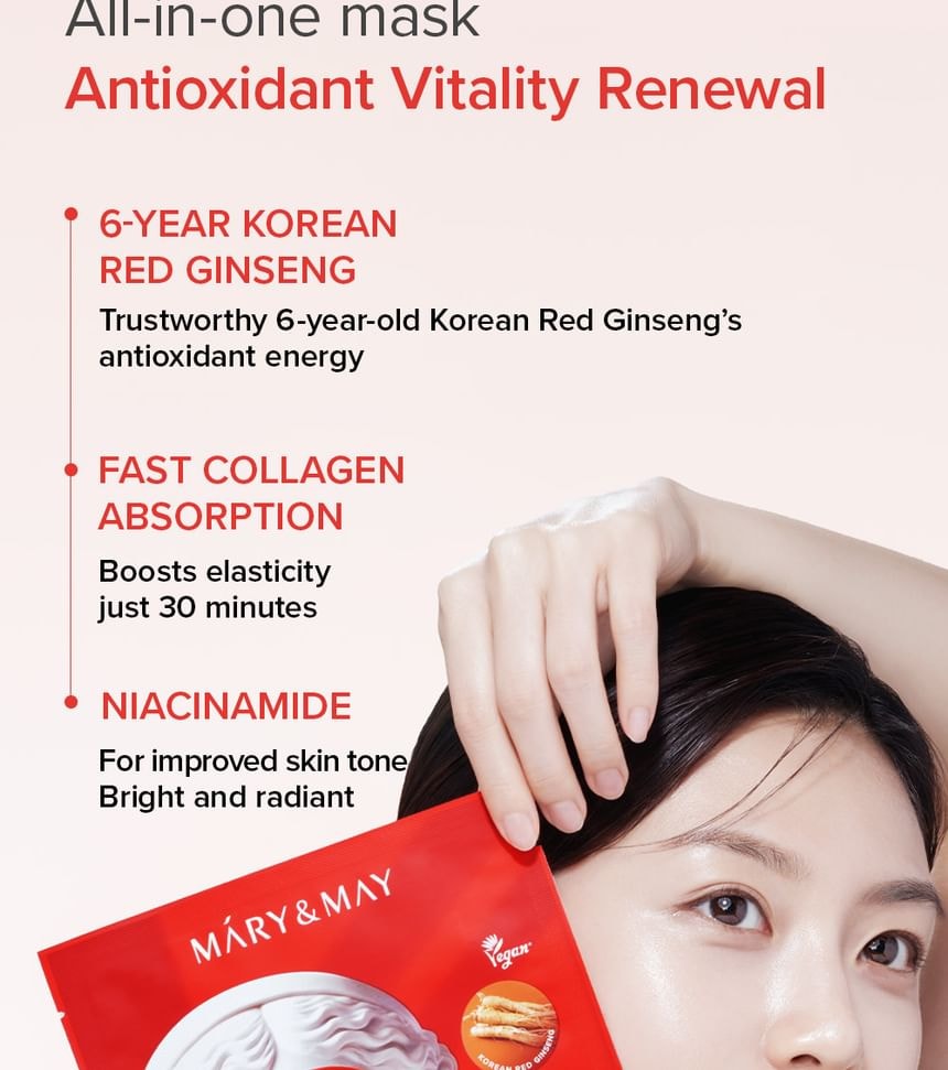 Mary&May - Vegan Collagen Red Ginseng Mask