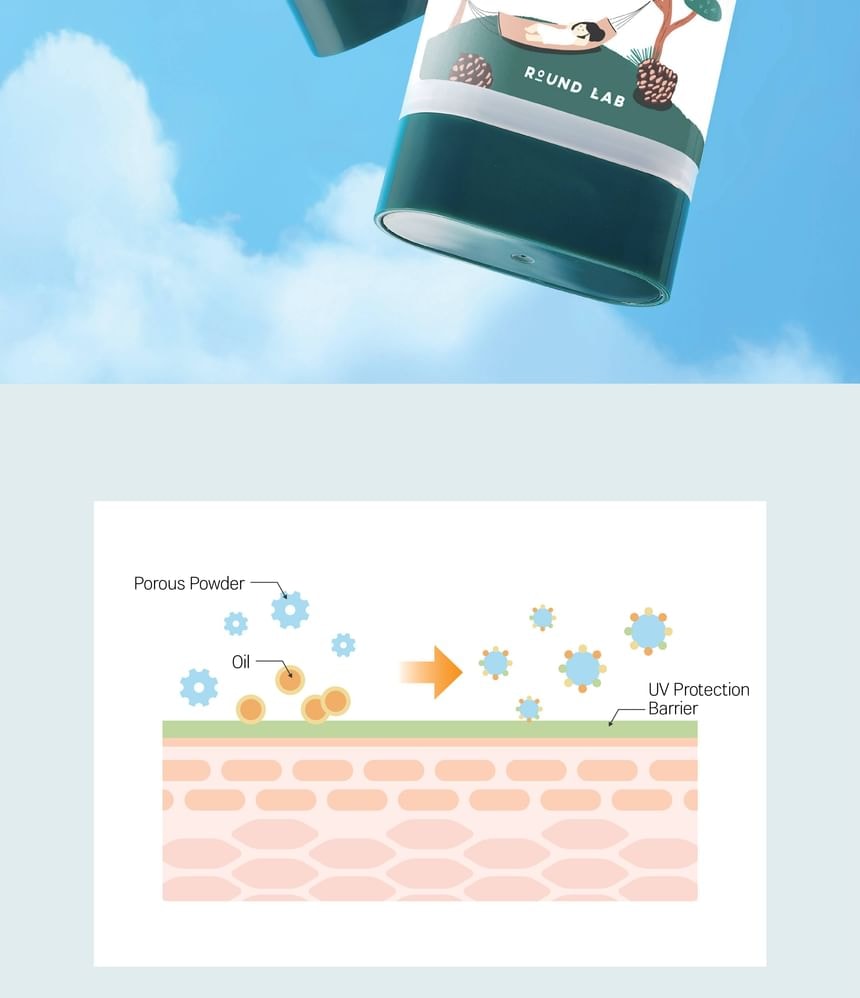 ROUND LAB - Pine Calming Cica Airy Sun Stick (19g)