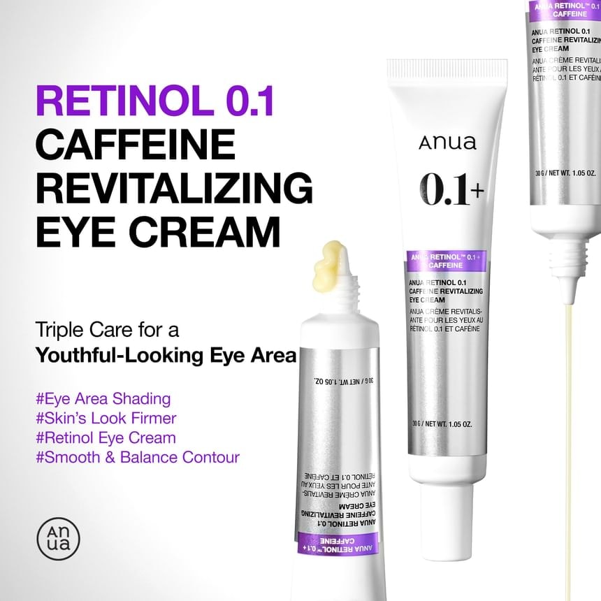 Anua - Retinol 0.1 Caffeine Revitalizing Eye Cream