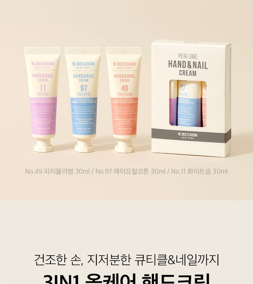 W.DRESSROOM - Perfume Hand & Nail Cream Set (3 pcs)