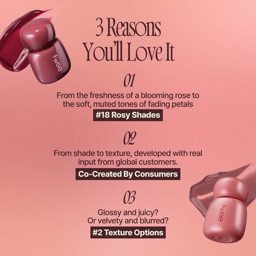 fwee - Rose Obsession Stay-Fit Lip Tint - 18 Colors