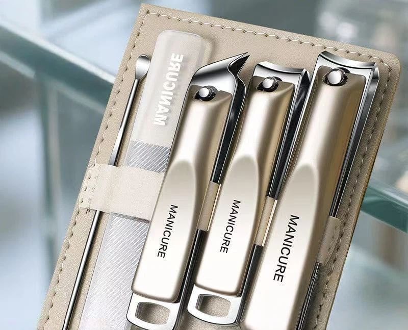 Porcini - Set of 5: Stainless Steel Nail Clipper + Nail File + Earpick (Various Designs)