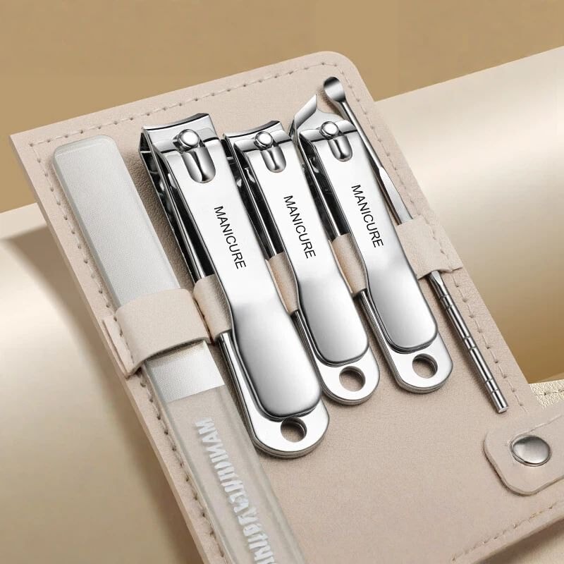 Porcini - Set of 5: Stainless Steel Nail Clipper + Nail File + Earpick (Various Designs)